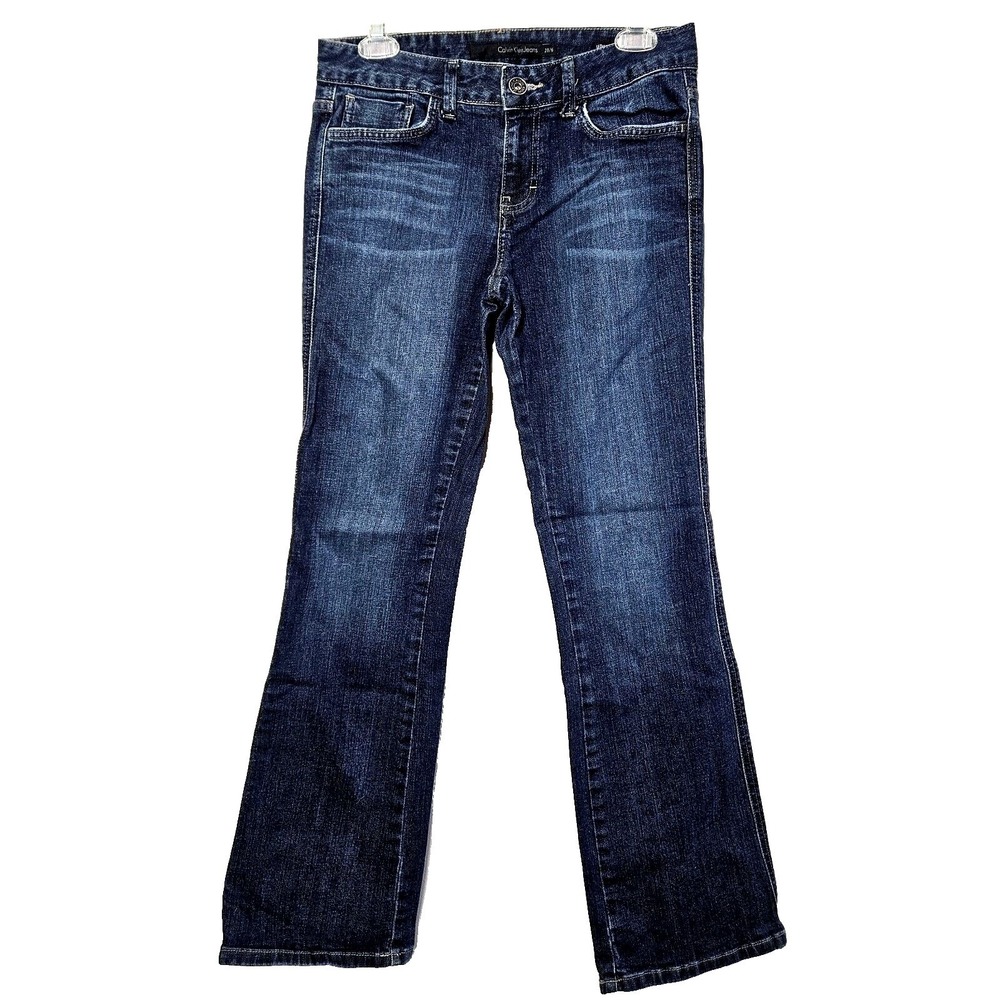 Calvin Klein Blue Ultimate Bootcut Jeans 6/28 Dark Wash Y2K Indie Sleek Denim